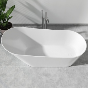 Cada freestanding compozit Foglia Viva, 170 x 73 cm, ovala, alb lucios - Img 3