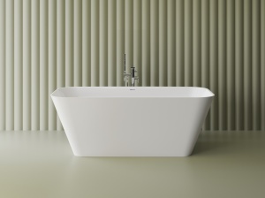 Cada freestanding dreptunghiulara, compozit alb mat, interior lucios,167.6x78.7x61 cm, Foglia Corsica