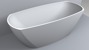 Cada freestanding Miraggio Alaska compozit 174x77 cm alb mat - Img 3