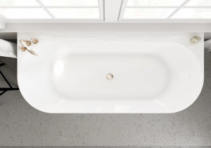 Cada freestanding Miraggio Bali, compozit, 170x75 cm alb lucios - Img 5