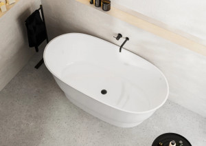 Cada freestanding Miraggio Molly compozit 160x80 cm alb lucios - Img 4