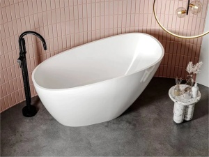 Cada freestanding Miraggio Valeria compozit 140x74 cm alb lucios - Img 2
