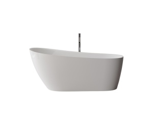 Cada freestanding ovala, compozit alb lucios, 168.7x73.4x70.5 cm, Foglia Belgravia - Img 2