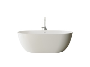 Cada freestanding ovala, compozit alb mat, interior lucios, 180x81.3x60 cm, Foglia Bellevue - Img 2