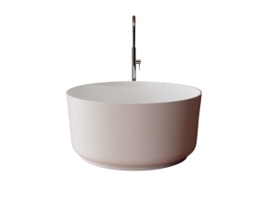Cada freestanding rotunda, compozit alb mat, 110x110x51.2 cm, Foglia Polaris - Img 2