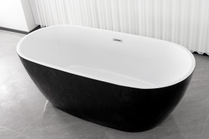 Cada freestanding Sanotechnik Cuba black, acril, 175x75x58 cm, negru lucios - Img 2