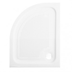 Cadita dus acril semirotunda Belform Cubo 90x70 cm, montaj dreapta