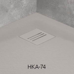 Cadita dus semirotunda compozit Radaway Kyntos A 90x90x3 cm, gri cemento - Img 2