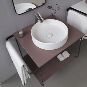 Cadru metalic cu blat, polita si lavoar Kuma ZOOM CI39 LOFT style, RECTOR, 60 cm - Img 2