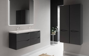 COLOANA MOBILIER MURCIA, 41X29.8X150 CM, 2 USI REVERSIBILE SOFT-CLOSE, GRAFIT MAT - Img 3