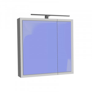 Dulap 2 usi cu oglinda iluminare LED Kolpasan Blanche, 70 cm, alb