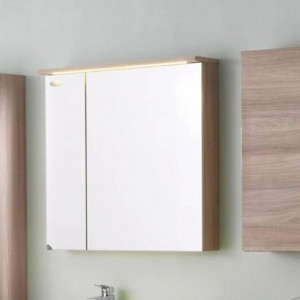 Dulap 2 usi cu oglinda iluminare LED Kolpasan Tara, 70 cm, craft wood