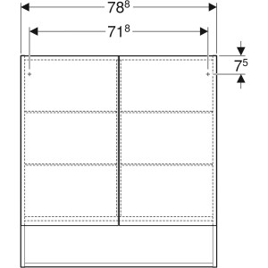 DULAP CU OGLINDA 80 CM SELNOVA SQUARE CU DOUA USI, LAVA - Img 2