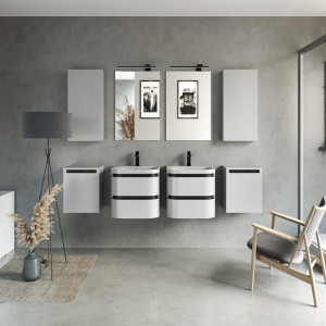 Dulap mediu suspendat Kolpasan Vittoria, 1 usa, 45x70 cm, alb mat - Img 2