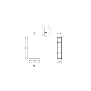 Dulap suspendat Cersanit Virgo 40x80 cm, alb, maner crom - Img 2
