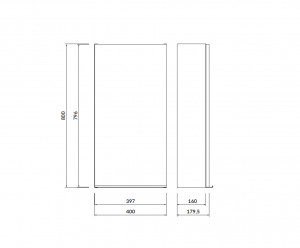 Dulap suspendat Cersanit Virgo, maner negru, 80x40x16 cm, stejar gri - Img 2