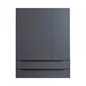 Dulap tip coloana Kolpasan Malaya, 3 usi si 2 sertare, 100x130 cm, gri inchis