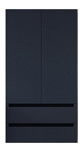 Dulap tip coloana Kolpasan Vittoria, 2 usi si 2 sertare, 79x148 cm, gri inchis