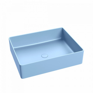 Lavoar baie dreptunghiular pe blat Color, 48x37x13 cm, albastru