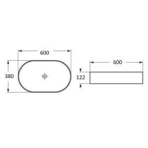 Lavoar baie Foglia Adelais, negru mat, oval, montaj pe blat 60 cm - Img 3