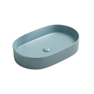 Lavoar baie Foglia Adelais, turcoaz mat, oval, montaj pe blat 60 cm