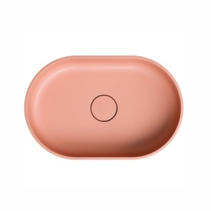 Lavoar compozit cu montare pe blat, Foglia Evo 60x40 cm, roz somon mat - Img 2