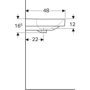 LAVOAR GEBERIT SMYLE SQUARE 90X48 CU ORIFICIU BATERIE SI PREPLIN - Img 2