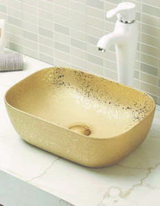 Lavoar pe blat Art Basin A426-GG 45.5x32x13.5 cm auriu - Img 3