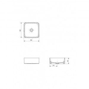 Lavoar pe blat Cersanit Crea 35x35x13.5 cm alb - Img 3