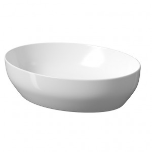 Lavoar pe blat Cersanit Larga, oval, 50x38x13.5 cm, alb lucios - Img 1
