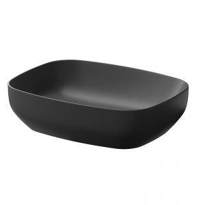 Lavoar pe blat Cersanit Larga, rectangular, 50x38x13.5 cm, antracit mat