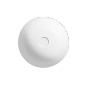 Lavoar pe blat Cersanit Larga, rotund, 40x40x13.5 cm, alb mat - Img 2