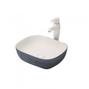 Lavoar pe blat Fluminia Indus 48.5x39.5x14.5 cm, gri&alb