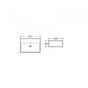Lavoar pe blat Fluminia Pluto 50x35.5x13 cm - Img 3