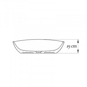 Lavoar pe blat Fluminia Rio Grande, oval, 58x37x19 cm, alb - Img 3