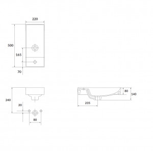 Lavoar pentru mobilier Cersanit Larga 50x22 cm - Img 3