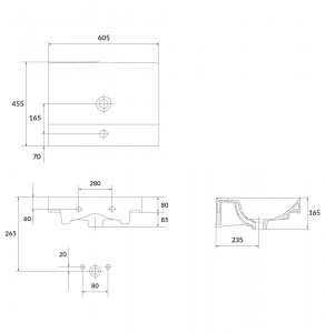 Lavoar pentru mobilier Cersanit Larga 60x45 cm - Img 3