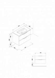 MOBILIER AGATA 79.7X45.3 ALB, 2 SERTARE + LAVOAR EMMA - Img 3