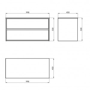 Mobilier cu blat pentru lavoar Cersanit Crea 100 cm, alb - Img 5