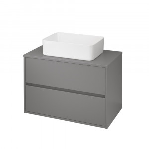Mobilier cu blat pentru lavoar Cersanit Crea 80 cm, gri mat - Img 2