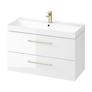 Mobilier suspendat Cersanit Larga pentru lavoar 100 cm, alb - Img 4