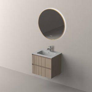 Mobilier suspendat cu lavoar Nofer Pole 60 cm, greige mat