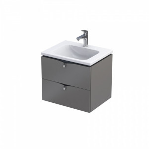 Mobilier suspendat Oristo Siena cu lavoar Beryl 60 cm, gri-mat