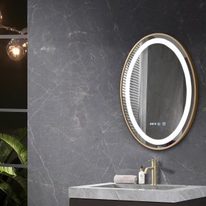 Oglinda cu iluminare LED Belform Fortuna, buton touch, 50xH70 cm