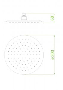 Palarie de dus slim rotunda FDESIGN Inula, 300 mm, negru - Img 2