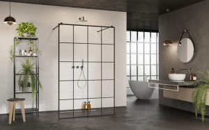 Paravan dus Walk-In Radaway Modo New Black I Factory 130xH200 cm, negru - Img 2