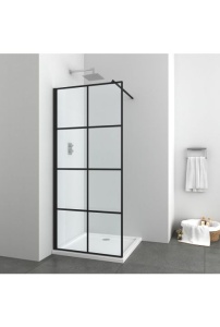 Paravan dus Walk-In Sanotechnik Elite black grid 100 cm - Img 3