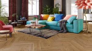 Parchet triplustratificat Barlinek Classico Line - Herringbone Stejar Mainland 110 x 660 x 14 mm - Img 2