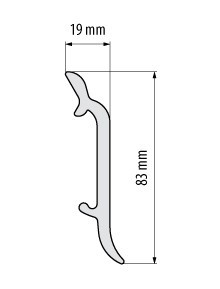 Plinta decorativa Elegance compactpolimer-lpc16 83mm/2,44 m alb - Img 2