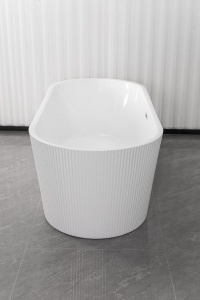 PROMO Cada freestanding acril Reno riflata, 170x75 cm, alb lucios - Img 6